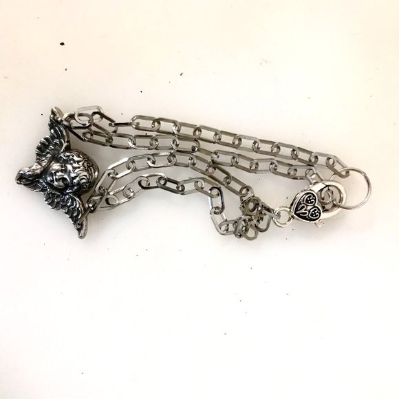 Cherub Angel Bracelet Victorian Silver Ankle Putti - Picture 10 of 12